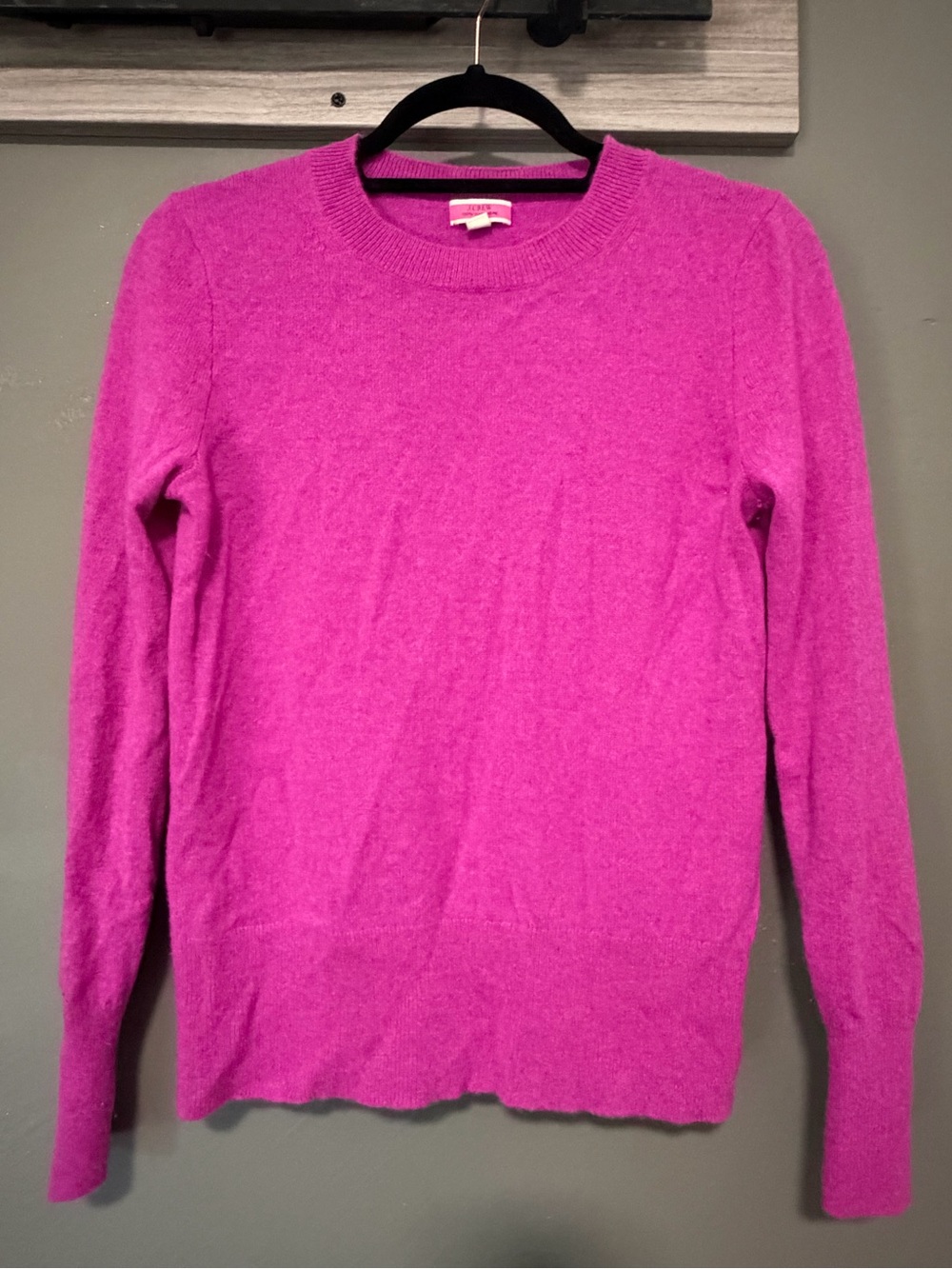J.Crew 100% Cashmere Crewneck Sweater XXS Hot Pink Fuchsia
